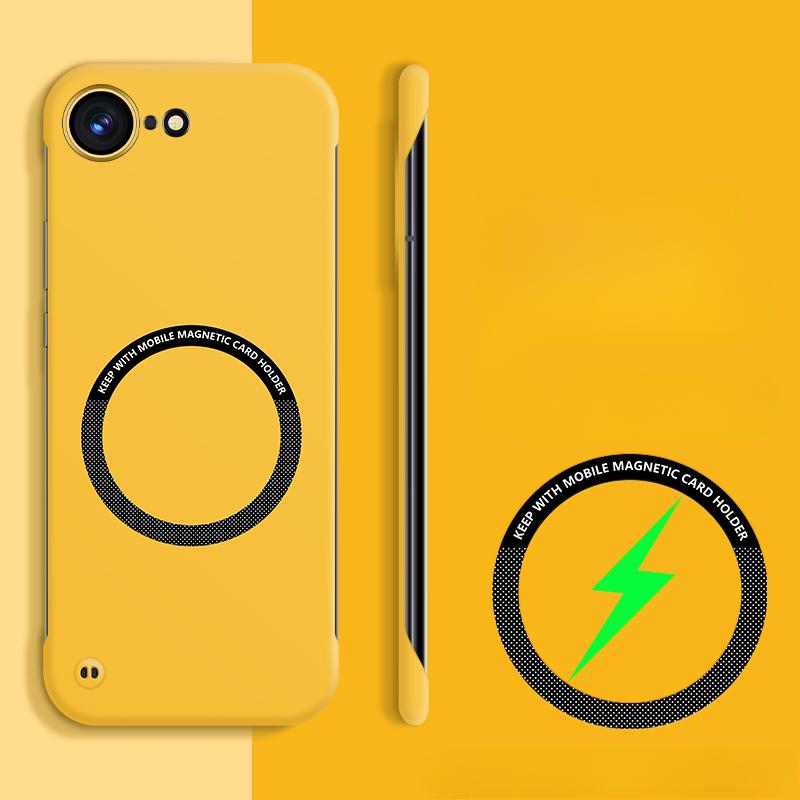 

Безрамный жесткий ПК для Magsafe Чехол для телефона Iphone 16E 16e Противоударный матовый тонкий чехол Magsafe для Iphone SE 4 SE4 2025 5G for iphone 16E жёлтый