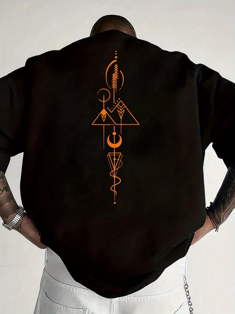 Unique Geometric Print 100 Cotton Men Woment Tshirt Summer Autumn Daily Outdoor Sports Party Casual Loose Street Short Sleeve