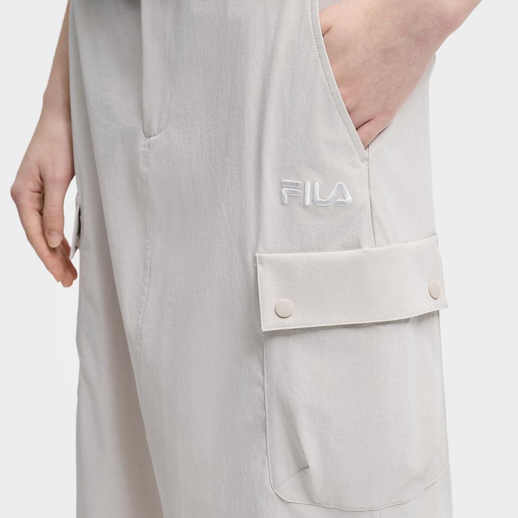 FILA Original Round Pocket Cargo Skirt Fashion Retro Classic Trendy Versatile Comfortable Woven Casual Long Skirt Women skirts Beige F51W629313FBG