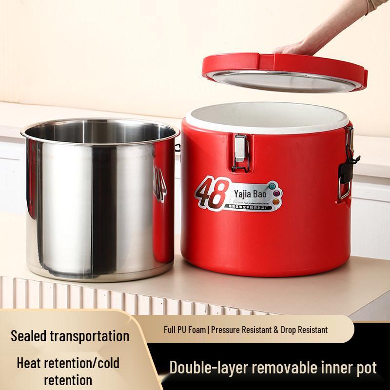 Large Capacity Golden Stainless Steel Insulated Soup & Rice Canteen 7L