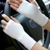 Solid Color Fingerless Gloves Thin Ice Silk Mittens Half Finger Sunscreen Gloves  Driving