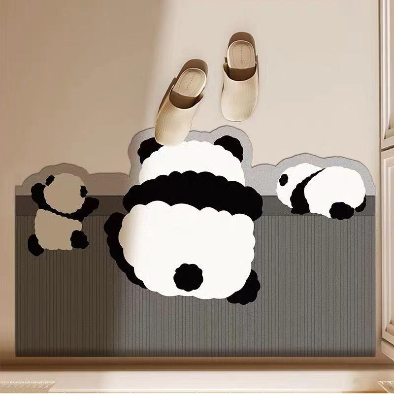 Cute cartoon bathroom absorbent floor mat diatom mud household toilet toilet toilet quick drying non-slip foot pad