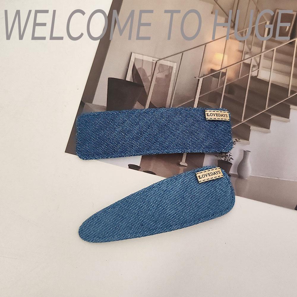 2pc Fashion Cool Denim Square Drop BB Hairpin Hair Side Clips for Women Girls Korean Hair Accessories Headwear Ornament