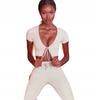 Oh Polly Women's Beige Short-Sleeved Top XL 0A6D2_E* T3A