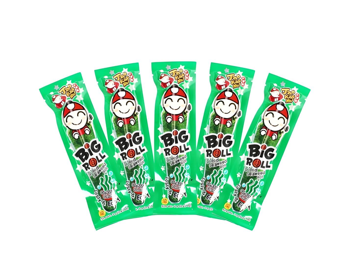 

на Большой ролл с водорослями оригинальный вкус x 5 пакетиков Taokaenoi тайский сувенир ASMR звук жевания [Популярные соцсети]