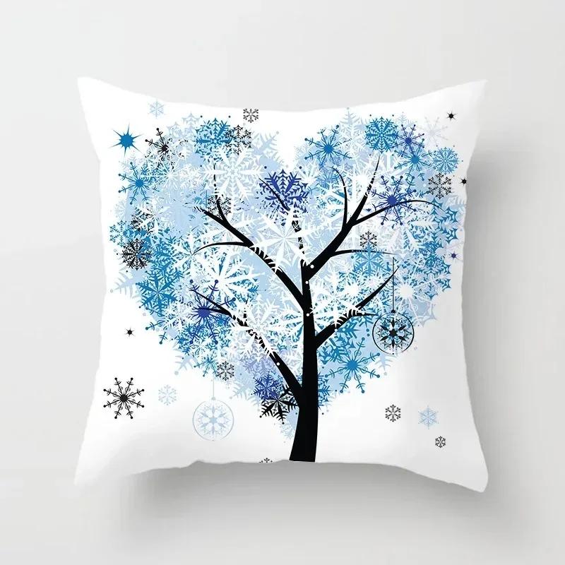 Luxury Home Decor Pillowcase Living Room Sofa Cushion Cover Creative Painting Colorful Tree Print Cushion Cover
