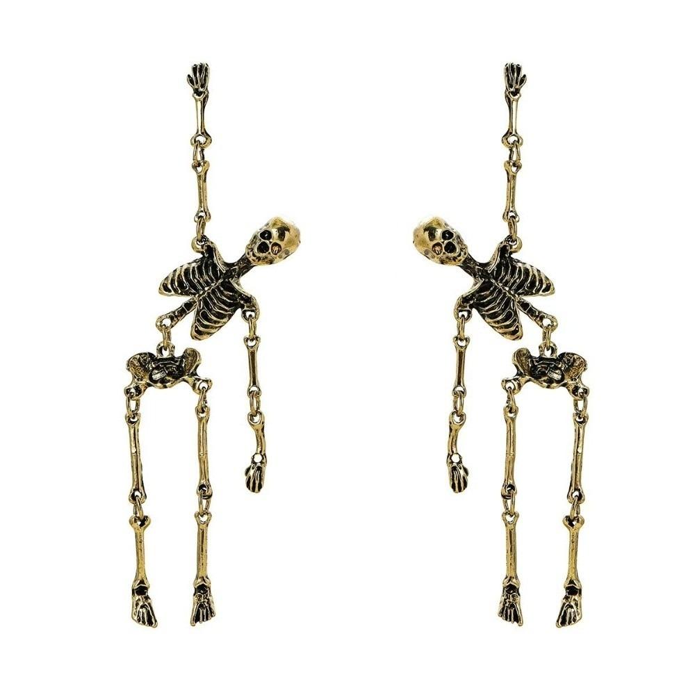 Zinc Zinc Alloy Skeleton Earrings Hip Hop Imitation Human Bone Earrings Fashion Halloween Earrings  Gift