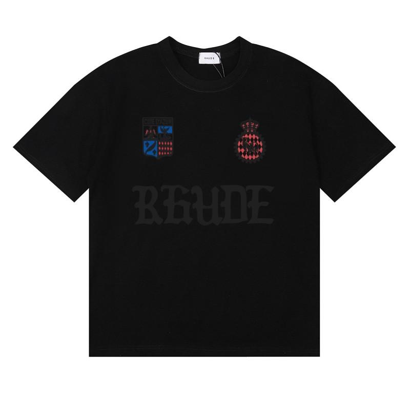 RHUDE Sunset Graphic T-Shirt Men Women Loose Fit Short Sleeve Tee Casual Streetwear