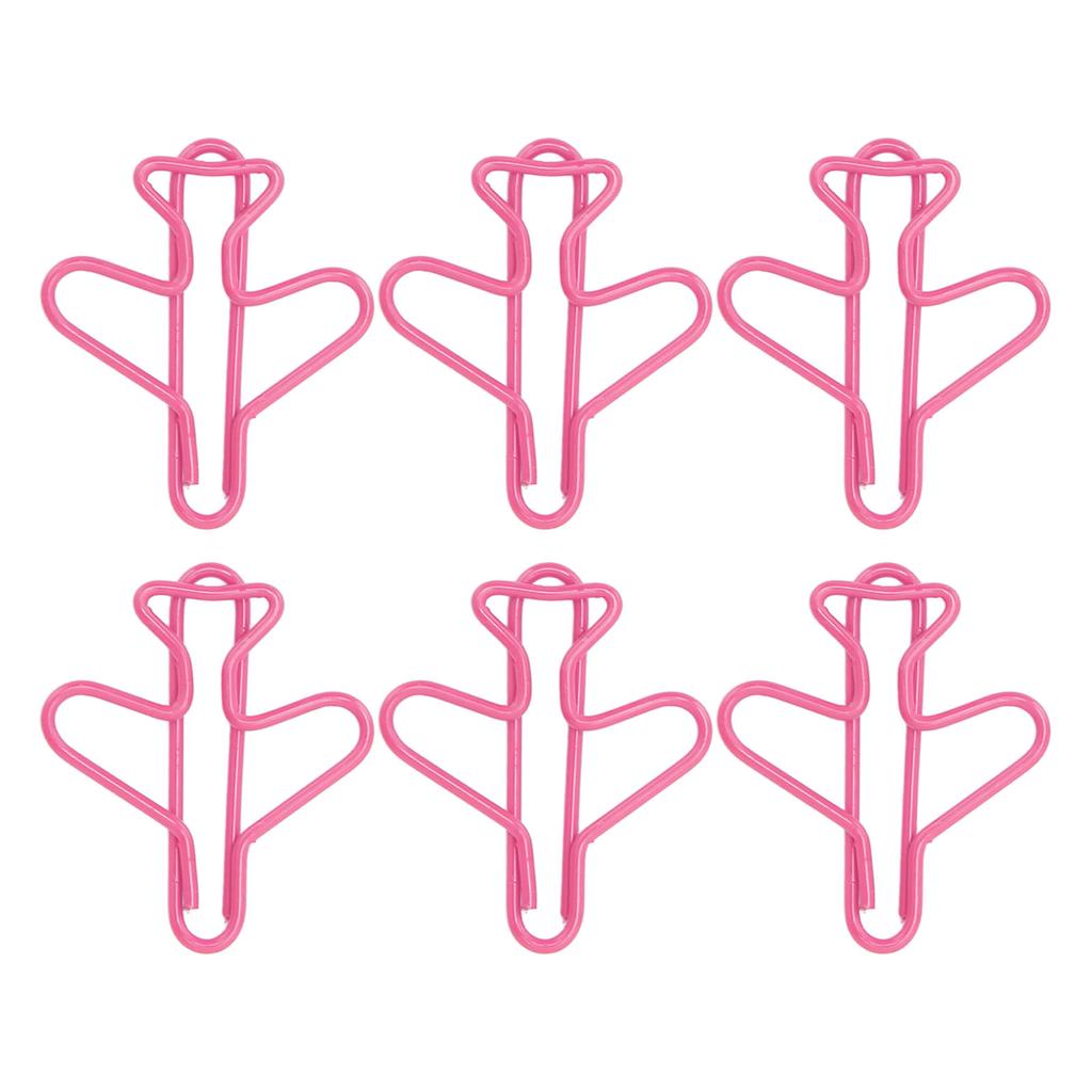100pcs Airplane Shaped Paper Clips Rust Prevention Plating Process Cute Paper Clip for Scrapbooking Card Making