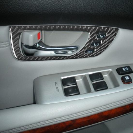 2Pcs Carbon Fiber Interior Front Door Handle Cover Trim For Lexus RX330 RX350