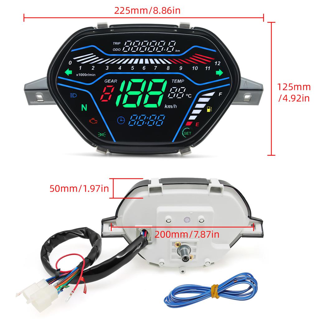 For EX5 Class1 CX DX Digital Motorcycle Speedometer LED Dashboard RPM for Honda Wave100 CD100 for Alpha Ori for Tokyoda DY110-2F