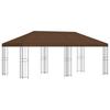 Pavilion with Side Walls 6 X 3 M Brown Polyester and Steel 190