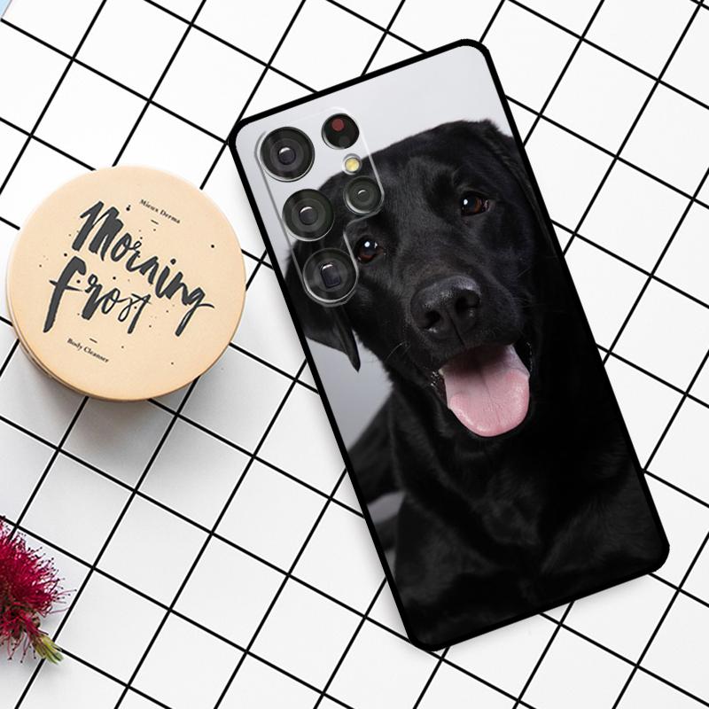 Schwarzer Labrador Hund Hülle Für Samsung Galaxy S24 FE S20 FE S21 S22 S23 S24 S25 Ultra S9 S10 S25 Plus Handyhülle