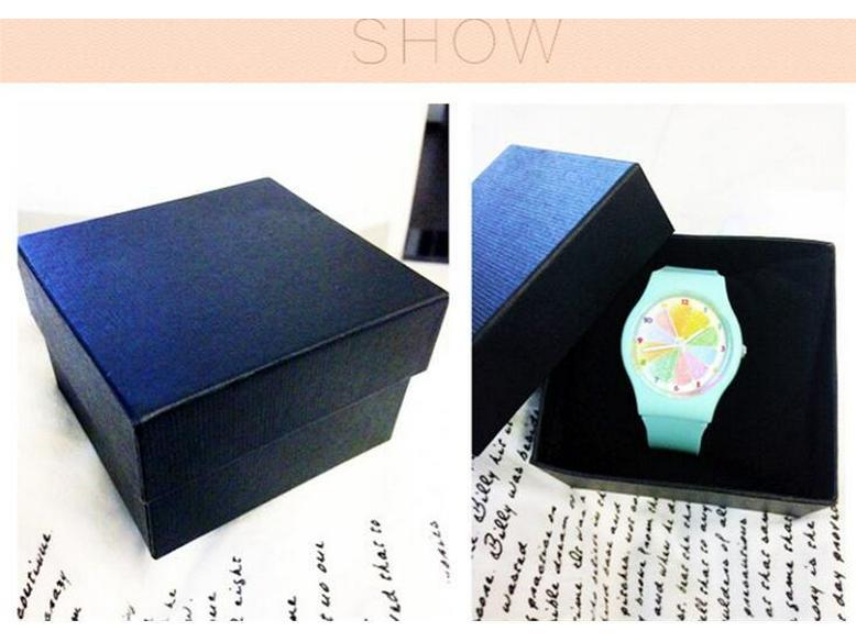 Black Paper Gift Watch Box with Lid and Base