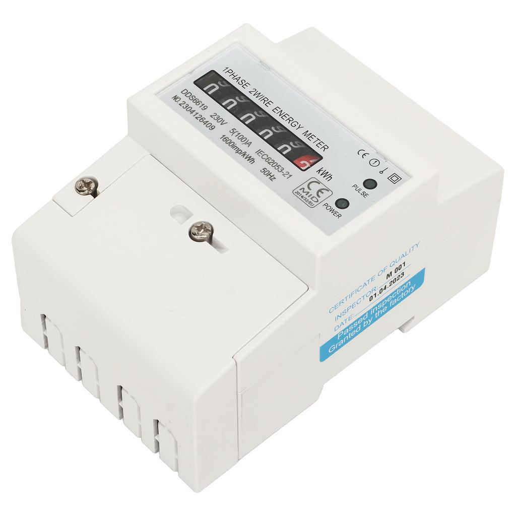 Stromzähler Einphasig DIN-Schiene Stromverbrauch Wattmeter Energiezähler Stromverbrauchsmonitor 230V 5(100)ZU