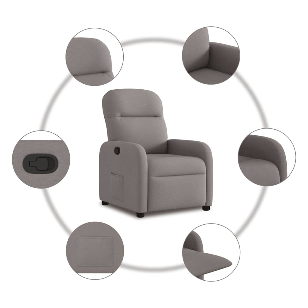 Relaxation Armchair Taupe Fabric