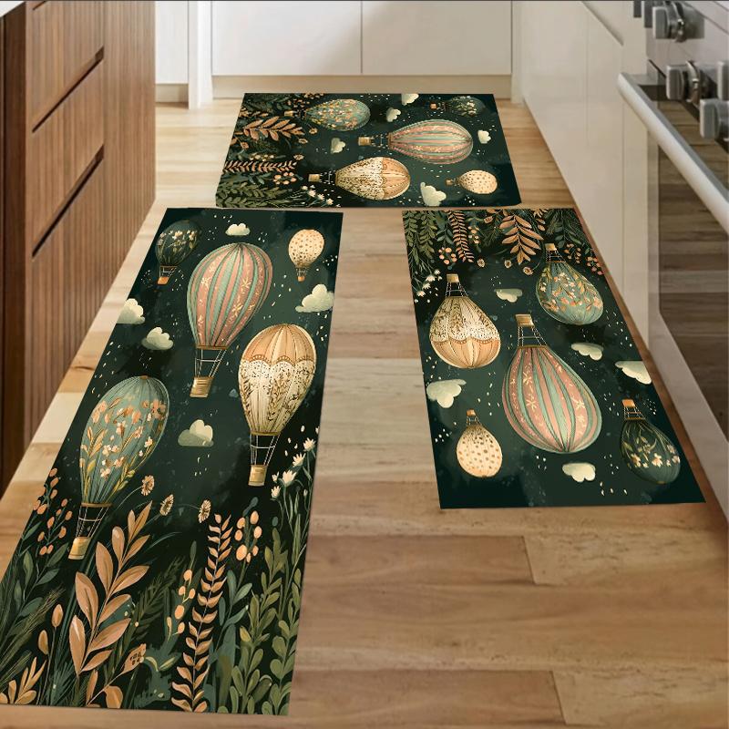 

Botanical Hot Air Balloon Kitchen Rug Set - Non-Slip Waterproof & Easy-Clean Floor Mats for Kitchen Bathroom & Entryway Decor 160cm x 230cm