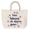 Beach Bag - PLANETEE - Sabrina She's Awesome - Rope Handle - Large Size - Cotton