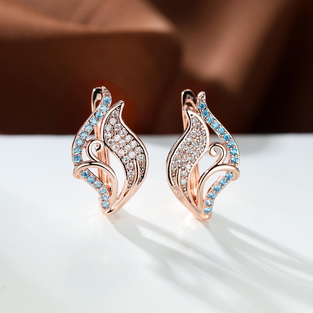 

Серьги цвета розового золота с блестящими черными листьями циркона, элегантные свадебные украшения, изысканные повседневные женские серьги цвет морской волны