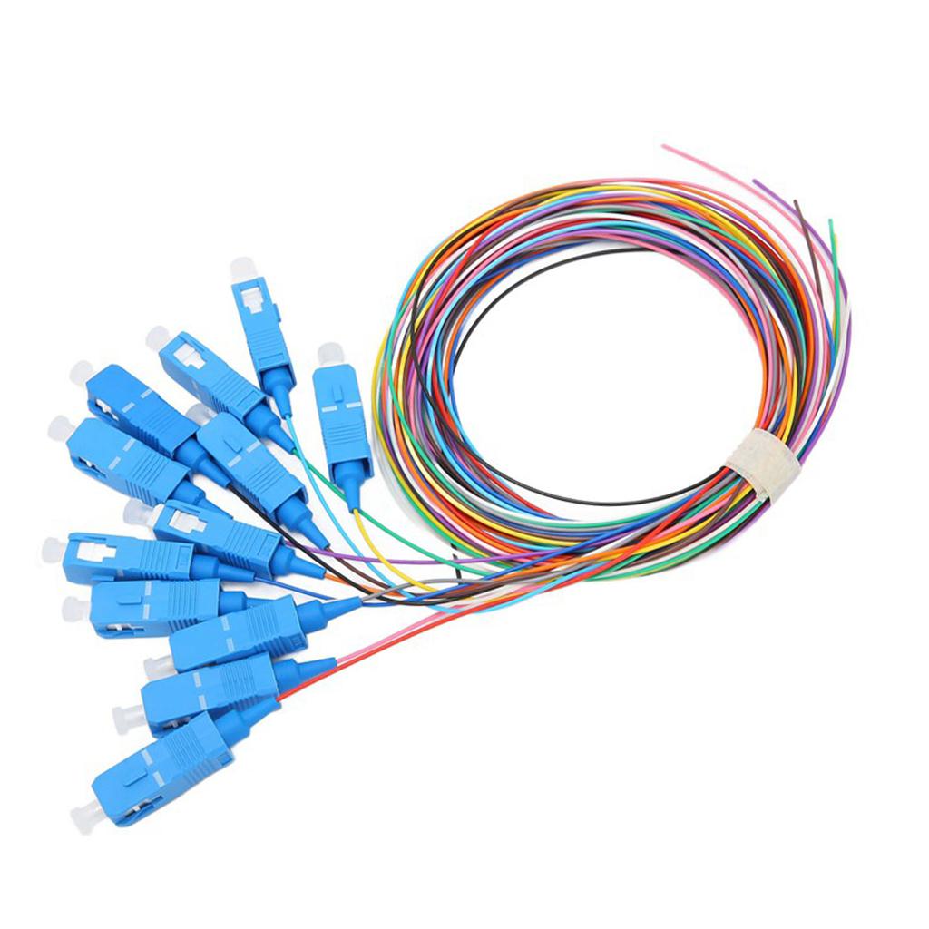12pcs Fiber Optic Cable 12 Strand Ceramic Ferrule Low Insertion Loss Patch Cord for Instrumentation