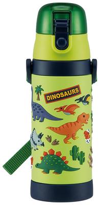 Skater Stainless Steel Water Bottle Direct Drinking 480ml Dinosaur Lightweight Type Boys Cold Storage Dinosaur 3D Print Waterbottle Sports Bottle Cute