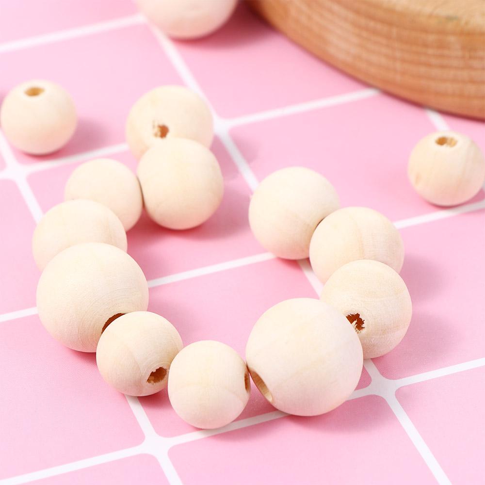 Wooden Unfinished Bracelet Jewelry Making Loose Beads Round Balls Wood Beads Necklace Accessories