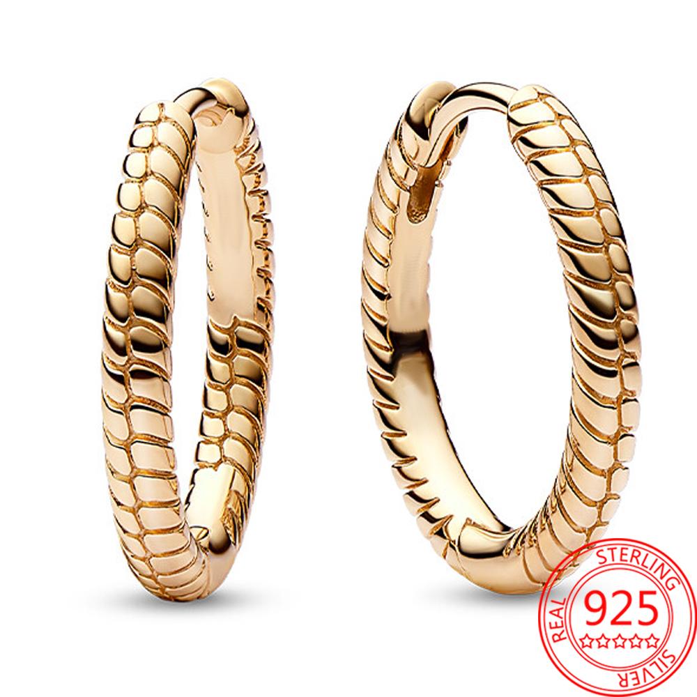 925 Silver Plating Circular Snake Pattern&Minimalist Heart-Shaped Earrings Ladies  Fashion Charm Jewelry