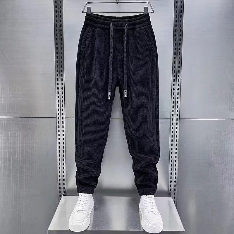 

Autumn Winter Casual Pants Elastic Waist Harem Pants for Men s Fashion Sports Corduroy Fleece Joggers Baggy Trousers 4XL