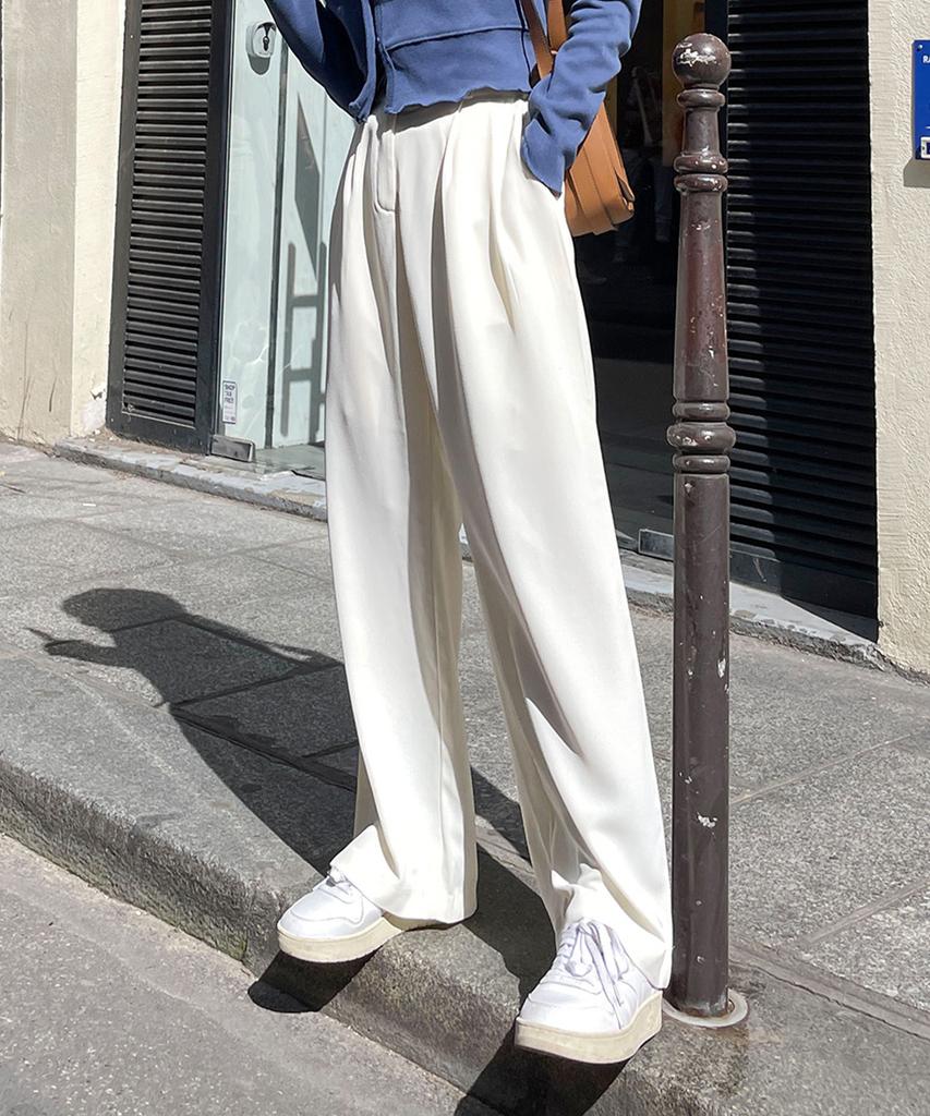 Ppaeppae Big Size Long Wide Pintuck Slacks