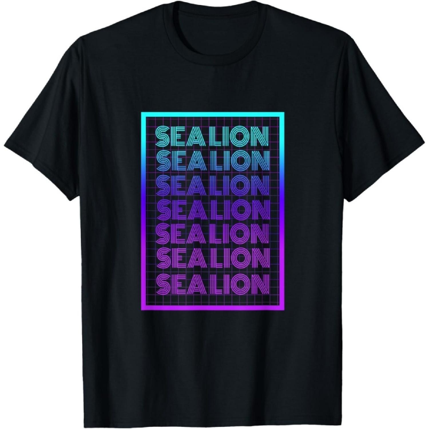 Sea Lion Lover 70 s Retro Sea Lion T-Shirt S