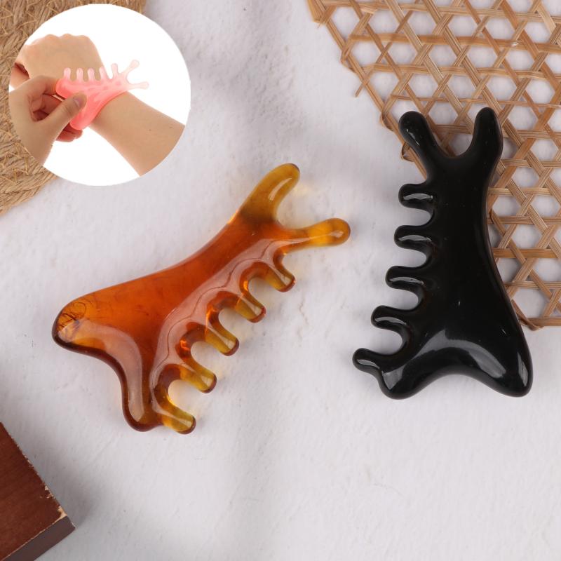 Body Meridian Massage Comb Resin Five Wide Tooth Comb Acupuncture Therapy Blood Circulation Anti-Static Smooth Hair Comb