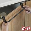 Stainless Steel Over Door Towel Rack Multipurpose Hanger for Kitchen Cabinet Bathroom Storage Organizer No Drill Mounting Holder