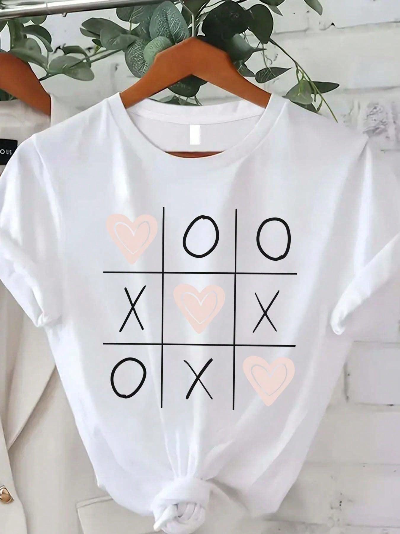 

Valentines Day Theme Printed Unisex and Womens Casual Fashionable Comfortable Soft Daily Round Neck Short Sleeve Summer Clothing XL