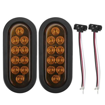 Oval White LED Trailer Tail Light, 2 Pieces 10 LED Side Marker Lights Mounted