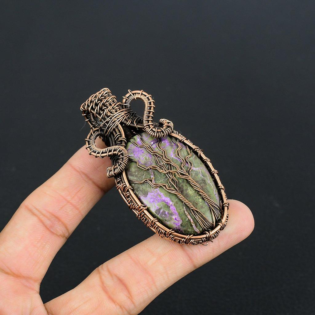 Tree Of Life Purpurite Jewelry, 999 Copper Wire Wrapped Pendant Handmade Gemstone Jewelry, Gifts For Wife Brand New Pendant