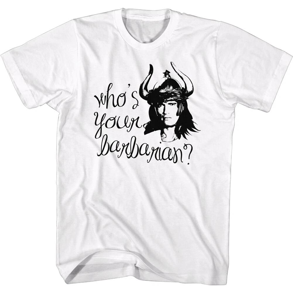 Conan The Barbarian Movie Who s Your Barbarian Men s T-Shirt 2XL