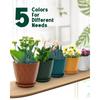 5pcs Indoor Planter Pots with Drainage Hole and Tray Saucer Flower Pots for Indoor Outdoor Garden Plants and Flowers Modern Wave Texture