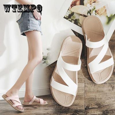 Hausschuhe für Damen tragen stilvolle wilde Sommer-Strandschuhe, Damen gehen ins Tide Home, Indoor-Sandalen und Hausschuhe