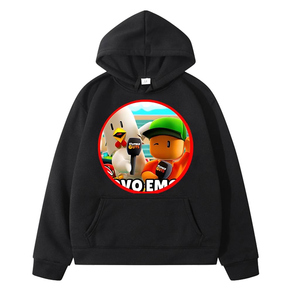 Stumble Guys Anime Hoodie Fleece Sweatshirt Kinderkleidung Mädchen Jungen Y2K Sudadera Herbst Freizeitjacke Pullover Kinderkleidung