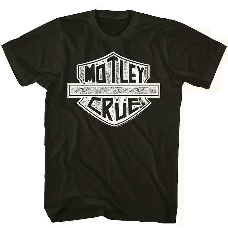 Motley Crue Men s T shirt Vintage Biker Logo Road Sign Graphic Tee M