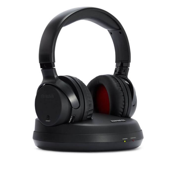 Casque Sans Fil - AIWA - WHF-880 - Noir - Portée 100 M - Station De Charge - PLL