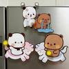 Panda Bubu And Dudu Fridge Magnet Cartoon Panda Yier Refrigerator Magnet Couple Gift Furniture Ornaments For Friends Gift