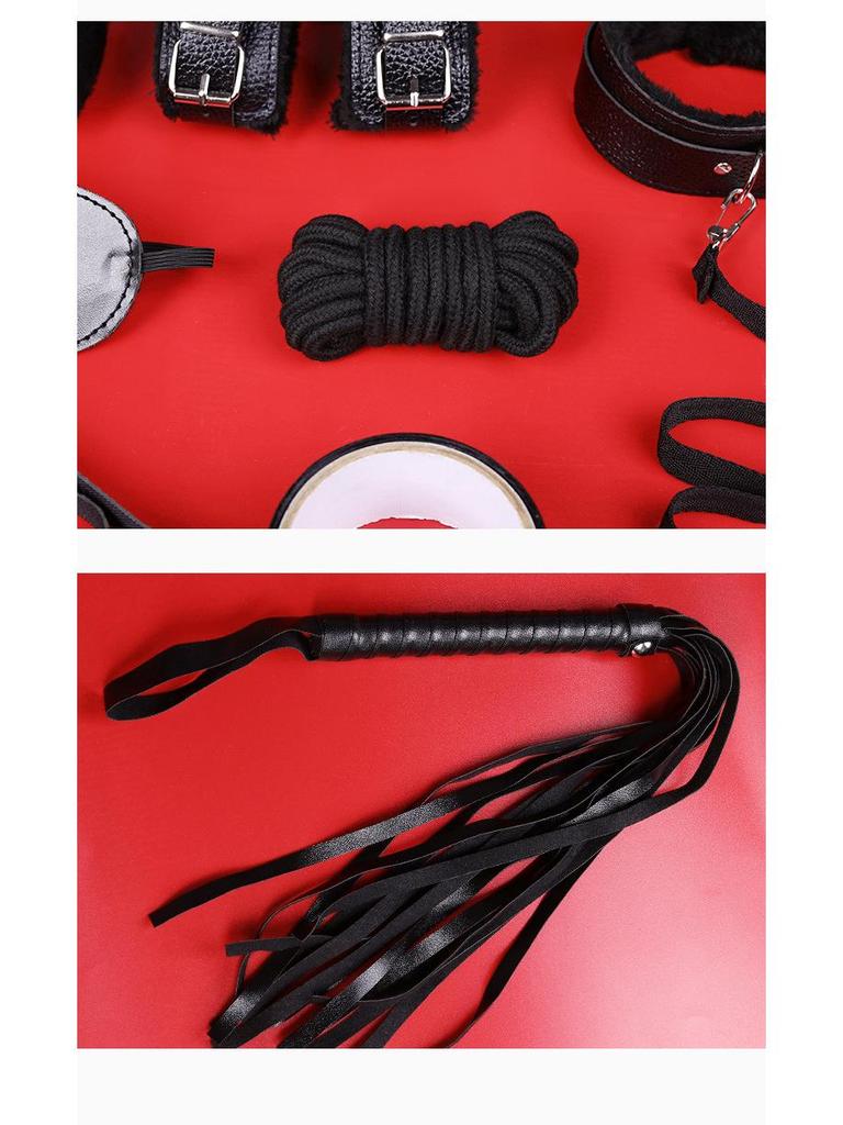 Love Space 8-Piece Bondage & Flirting Set: Plush Leather Toys for Couples