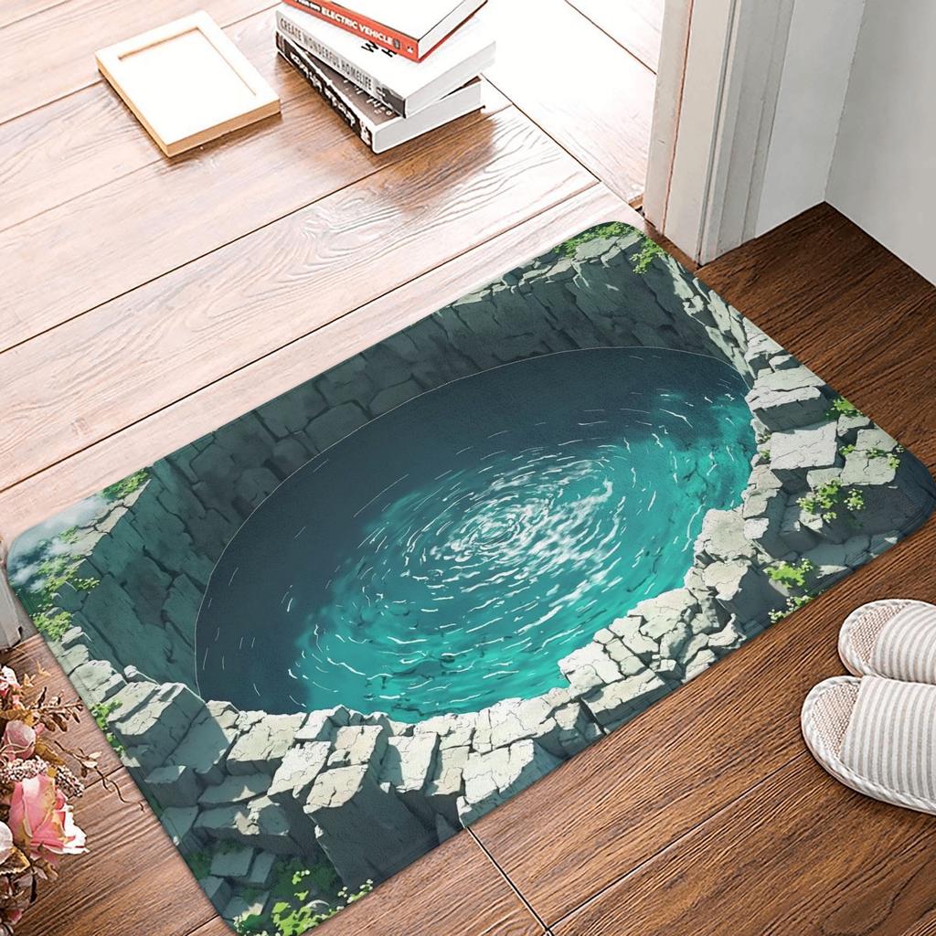 3D Illusion Mysterious Trap Doormat Anti-Slip Kitchen Bath Mat Garden Garage Floor Door Entrance Carpet Rug