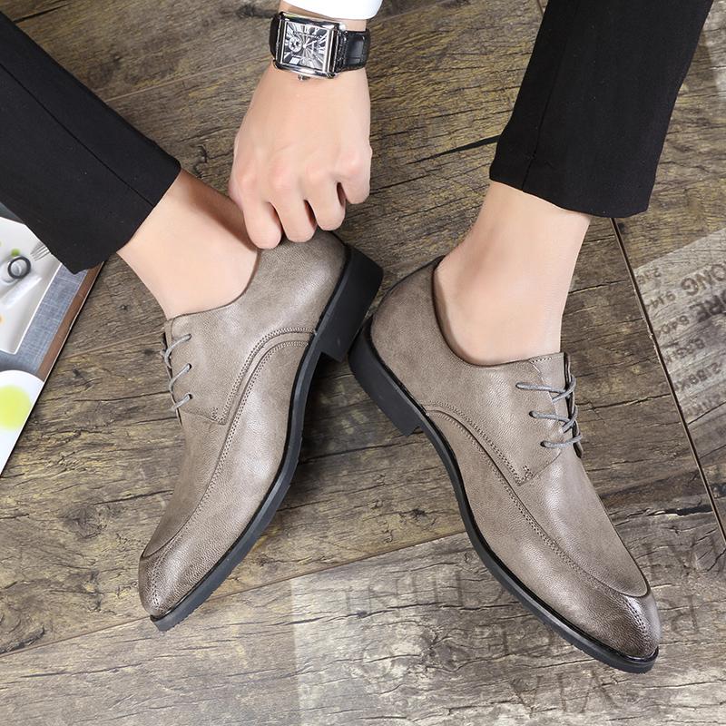 Fashion Fashionable Men's Wedding Pointed Shoes High-quality Lace Up Low Top Shoes Office Business Casual Shoes Men's Soft Sole Non Slip