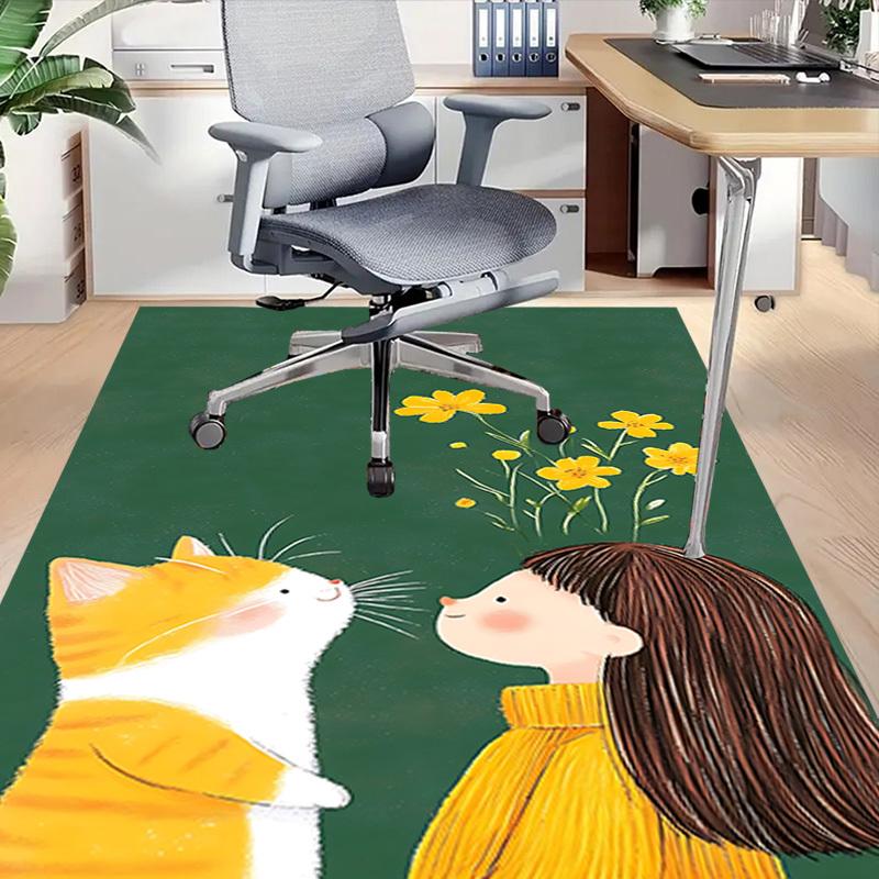 1PC cat flower Carpet Office Rug Mat Home Decor Area Carpet Festival Gift Office desk chair carpet Longlasting Material