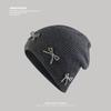 Korean Niche Hat Women's Bow Knitted Woolen Hat Autumn and Winter High End Cold Hat Warm and Versatile Ear Protection Hat Trend