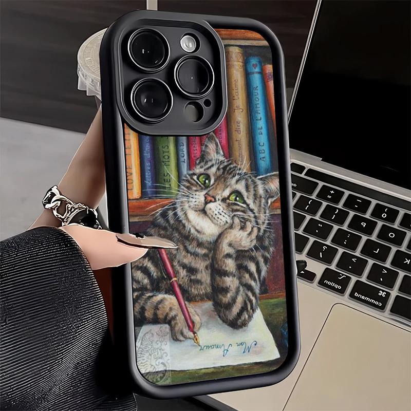Phone Case for iPhone 17 Air 16E 15 16 Pro Max Funny Cats Fashion Style Cover 14 Plus 13 12 Mini Soft Shell Silicone Fundas