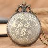 Orologio da Tasca al Quarzo a Forma di Lisca di Pesce Vuota Vintage Collana Catena Orologio Regali per Uomo Donna