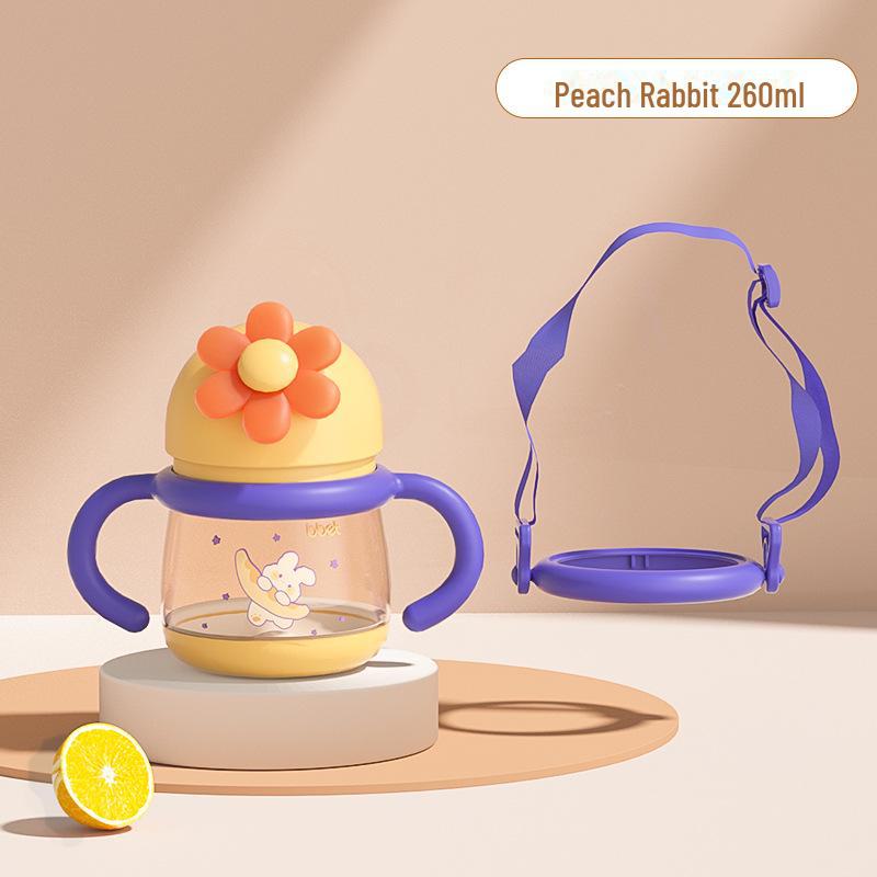 Dual-Purpose Baby Elephant Water and Milk Cup with Straw for 6+ Months